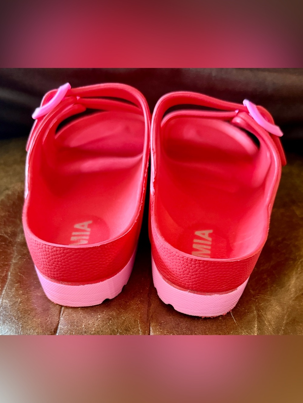 MIA Kota Two-Toned Double-Buckle Slide Sandals - Picture 4 of 5
